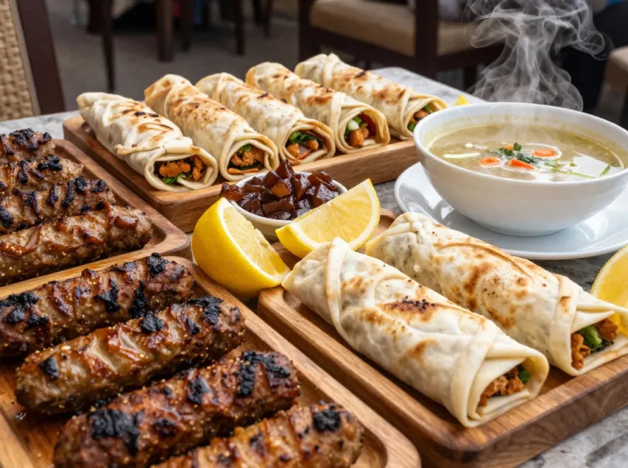 Different Turkish street food.